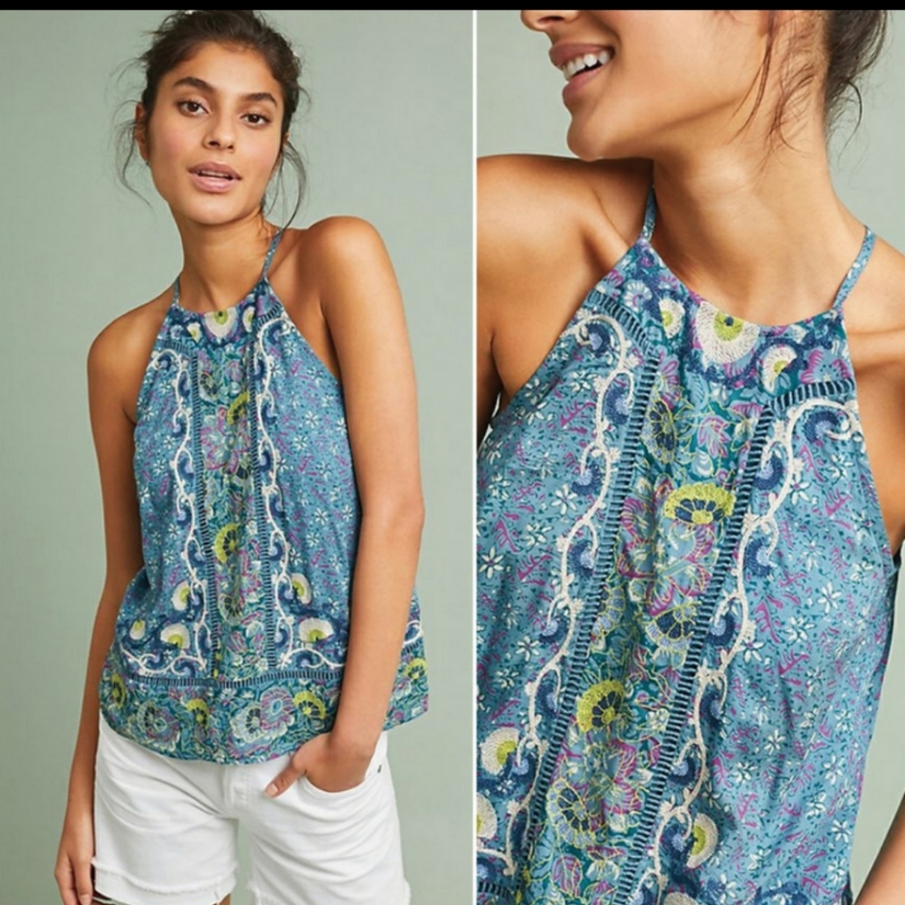 Anthropologie by Akemi&Kin Embroided Halter Top